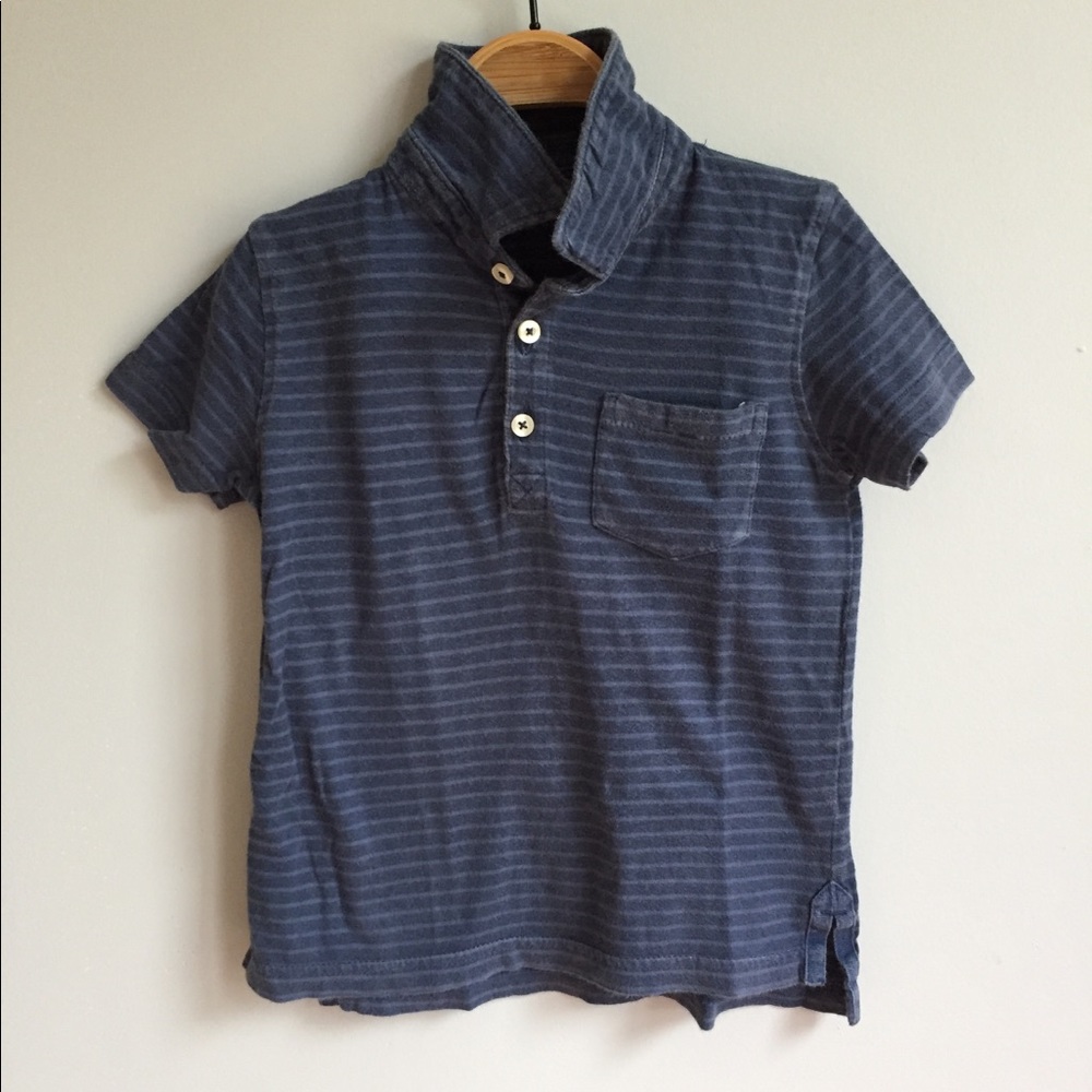 Gap Super Soft Navy Striped Polo for Toddler